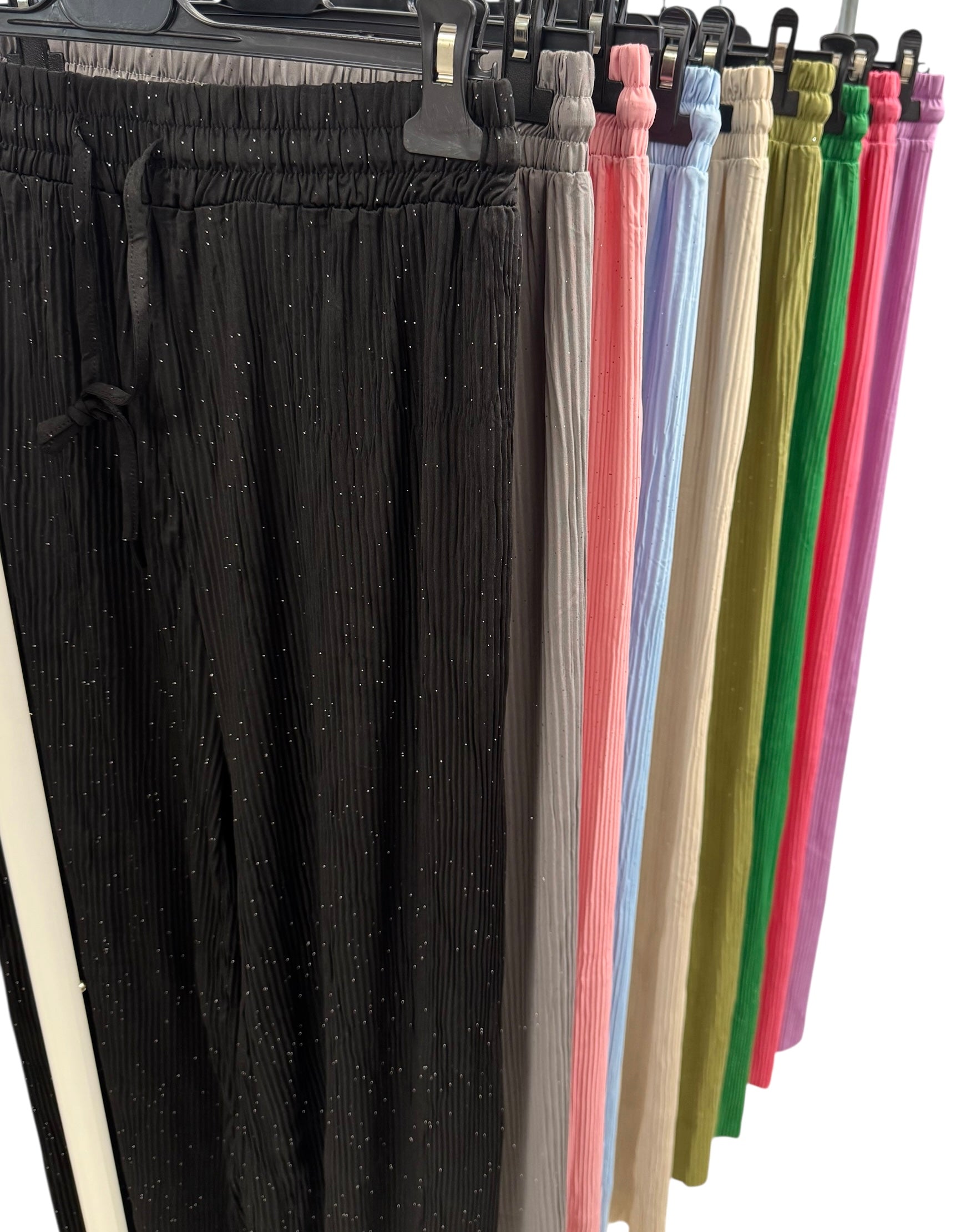 NEU Stylische Glitzer Plissee Hose - Farbwahl